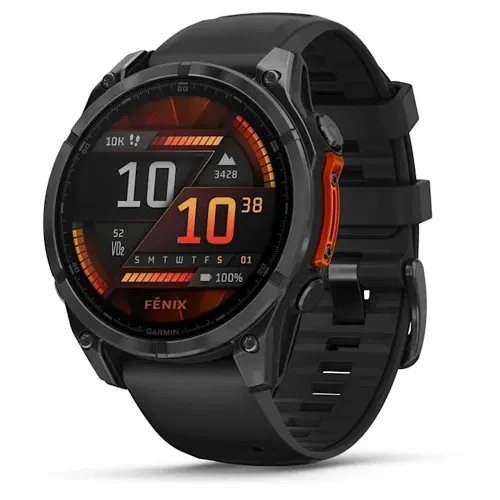 Montre connectée Garmin fenix 8 Gris avec bracelet Noir