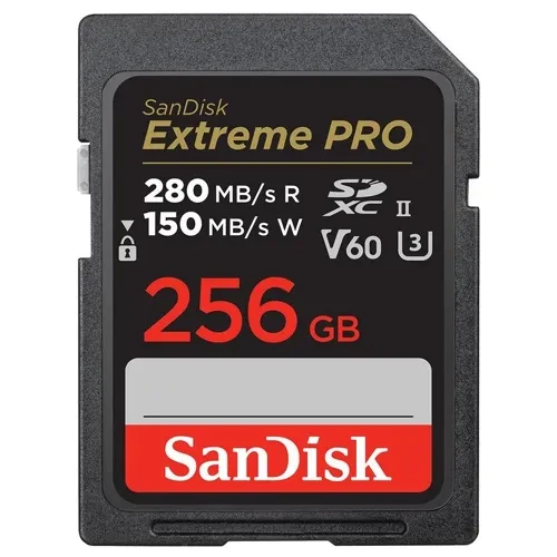 SanDisk Extreme Pro - Carte mémoire flash - 256 Go - Video Class V60 / UHS-II U3 / Class10 - SDXC UHS-II