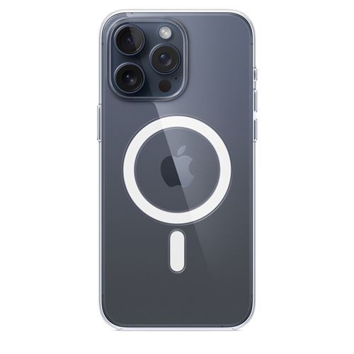 Apple Coque en silicone avec MagSafe pour iPhone 15 Pro Max Transparent