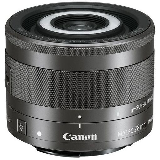 Macro-objectif Canon EF-M - Fonction Macro - 28 mm - f/3.5 IS STM - pour EOS Kiss M, Kiss M2, M, M10, M100, M2, M200, M3, M5, M50, M50 Mark II, M6, M6 Mark II