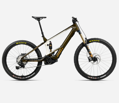 Orbea | Wild M-TEAM Mullet | Full Suspension eMTB | CARAMEL CARBON VIEW (GLOSS) - CREAM WHITE (MATT)