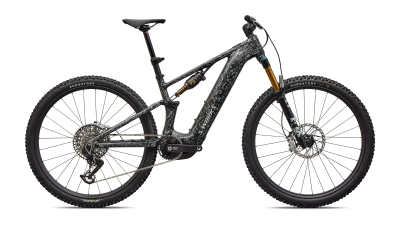 Specialized S-Works Turbo Levo R | Gloss Shadow Silver Blended Speckle Over Carbon / Silver Dust
