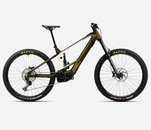 Orbea | Wild M20 Mullet | Full Suspension eMTB | CARAMEL CARBON VIEW (GLOSS) - CREAM WHITE (MATT)