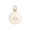 Princess Diamond Disc Charm 14kt Gold