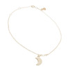 Baguette Diamond Bracelet or Anklet with Itty Bitty Moon Dangle 14kt Gold