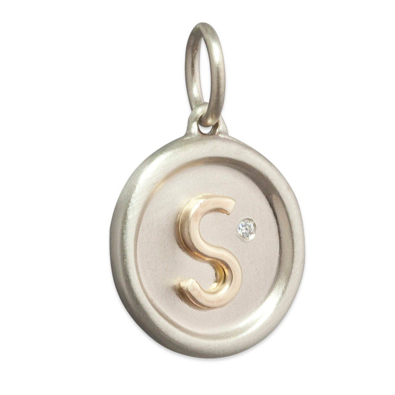 Letter W charm golden metal