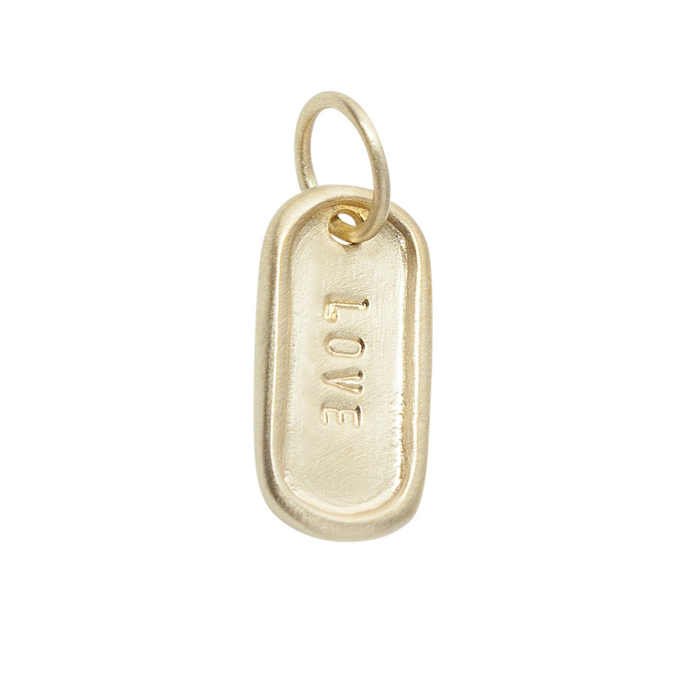 Tiny Dog Tag Charm Personalized Silver 