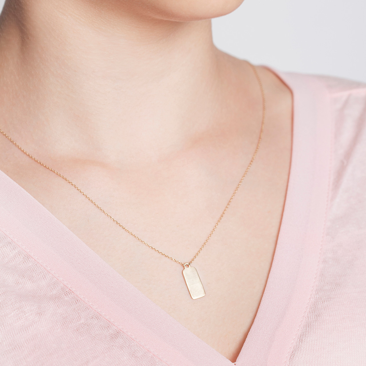ID Tag Necklace 14kt Gold | Cari 