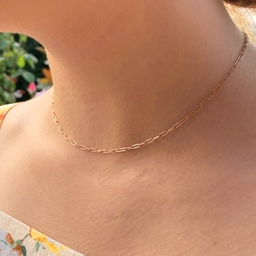 Small Paperclip Chain 2mm 14kt Gold