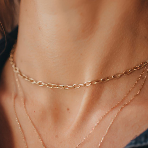 Luxe Link Chain 14kt Gold Lobster Clasp