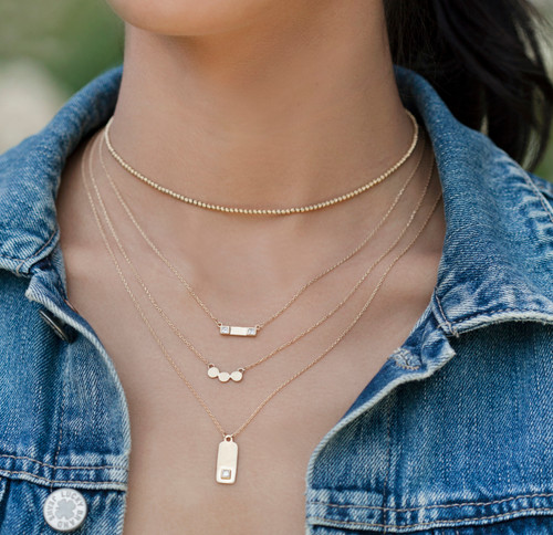 14kt Gold Super Sparkly Beaded Necklace