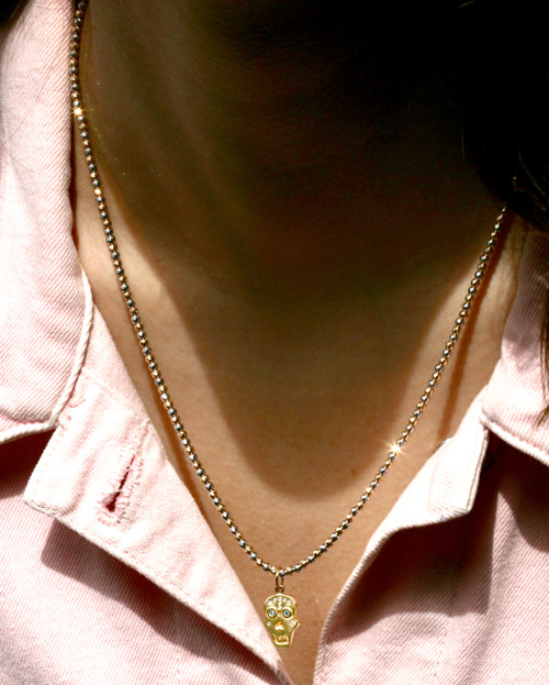 Alternating White and Yellow Super Sparkly Beaded Necklace