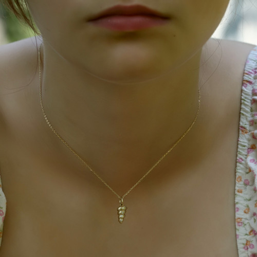 Diamond Shell 14kt Gold Charm