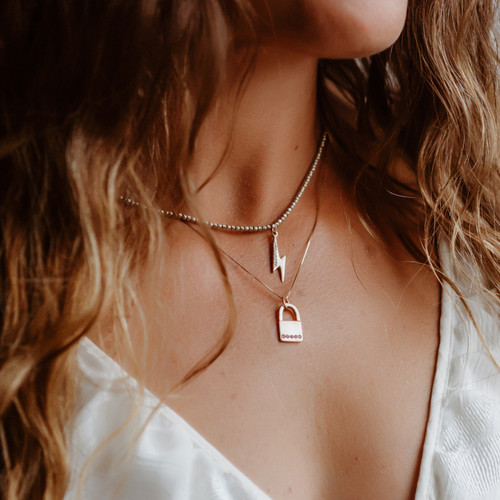 Lightning Bolt Diamond Gold Charm