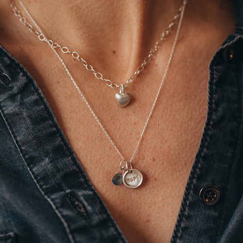 Silver Puffy Heart Necklace