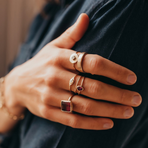 Deep Pink Tourmaline 14kt Gold Ring
