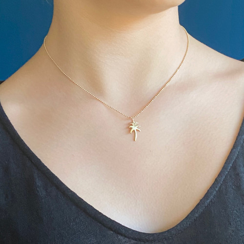 Palm Tree Charm 14kt Gold