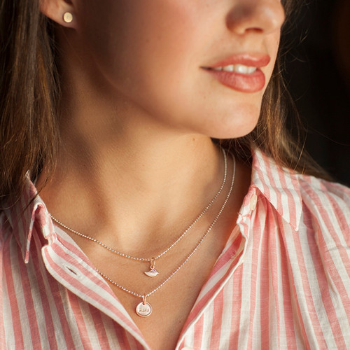 Tiny MAMA Disc 14kt Rose Gold