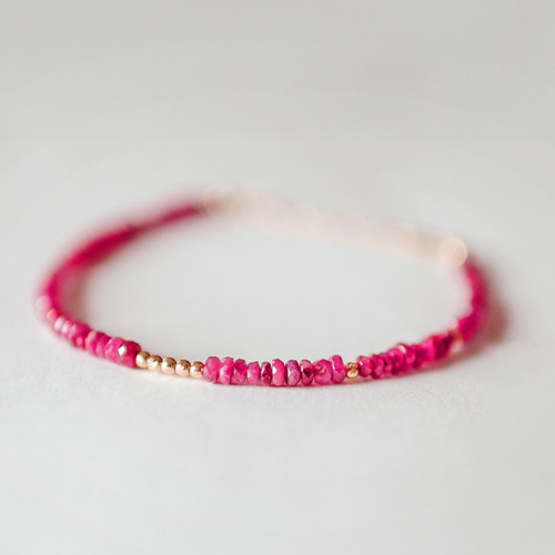RUBIES AND 14KT GOLD BRACELET
