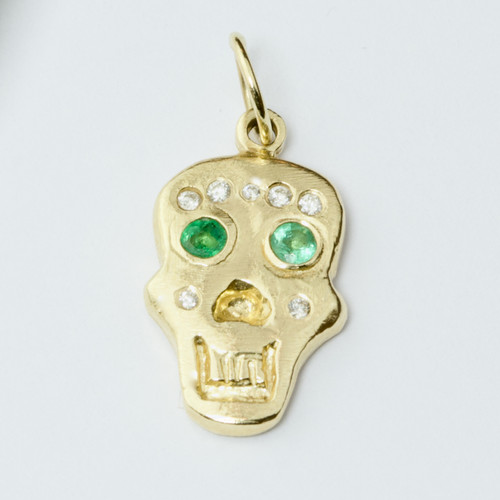 Gold Emerald Skull