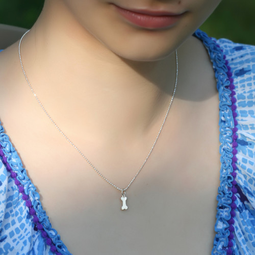 Gold Itty Bitty Dog Bone Blue Diamond