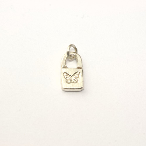 Silver Itty Bitty Padlock Butterfly