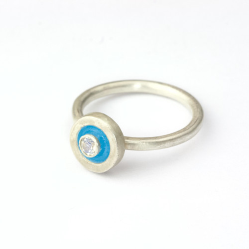 Silver Moonstone En Soleil Ring