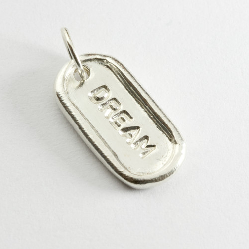 Tiny Dog Tag DREAM Silver