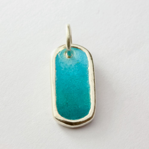 Tiny Enamel Dog Tag Silver