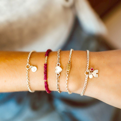 ITTY BITTY DISC 'J' INITIAL BRACELET Mixed Metal