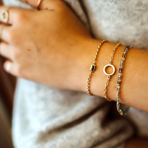 SHINE BRIGHT CIRCLE LINK BRACELET 14kt Gold