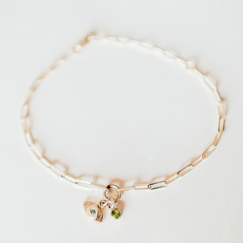 ITTY BITTY EVIL EYE DANGLE AND GEM BRACELET Mixed Metal