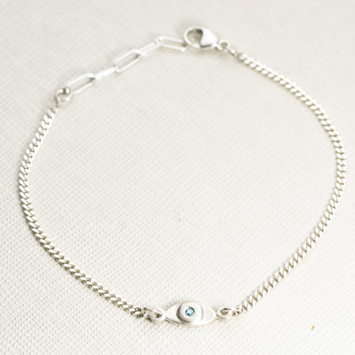 ITTY BITTY EVIL EYE LINK BRACELET Sterling Silver