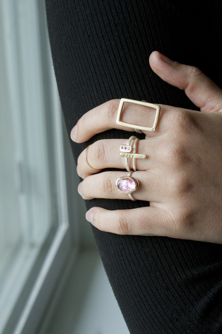 Personalized Itty Bitty Bar Ring Silver or Gold