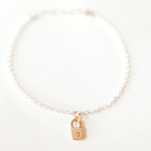 ITTY BITTY PADLOCK DANGLE BRACELET Mixed Metal