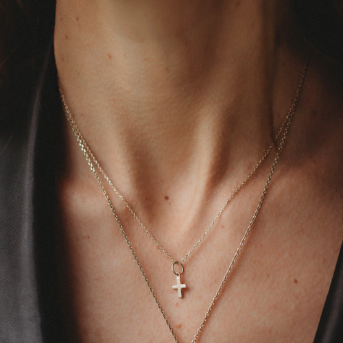 Dainty Link Chain 1mm 14kt Gold 16-18" Adjustable