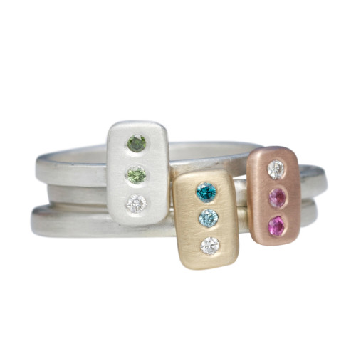 Ombré Diamond Itty Bitty Bar Ring silver or mixed metals Ombré Diamond Itty Bitty Bar Ring silver or mixed metals
