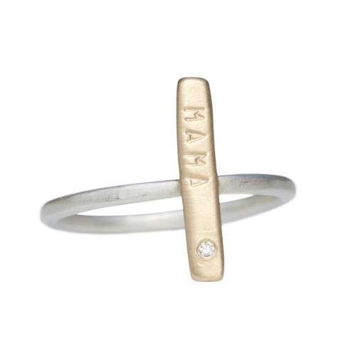 Personalized Mixed Metal Skinny Bar Ring Personalized Mixed Metal Skinny Bar Ring