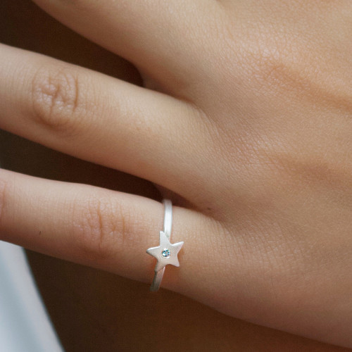 Star Stacking Ring Silver or Gold Silver or Gold