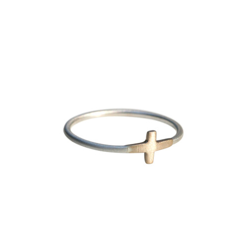 Mixed Metal Cross Stacking Ring Mixed Metal Cross Stacking Ring