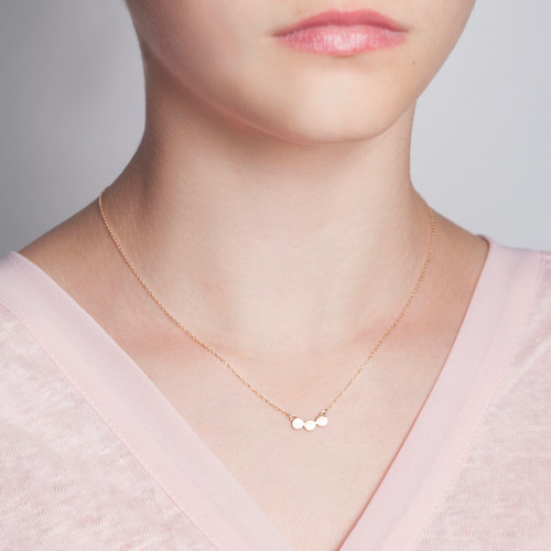 Triple Dots Necklace 14kt Gold