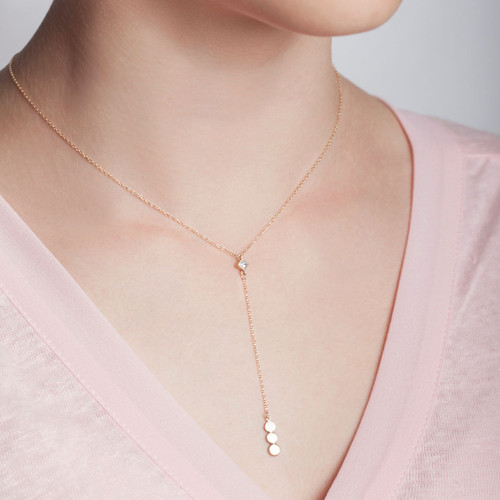 Lariat Necklace 14kt Gold