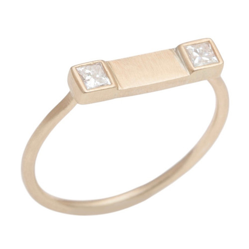 Double Princess Diamond Bar Ring Double Princess Diamond Bar Ring