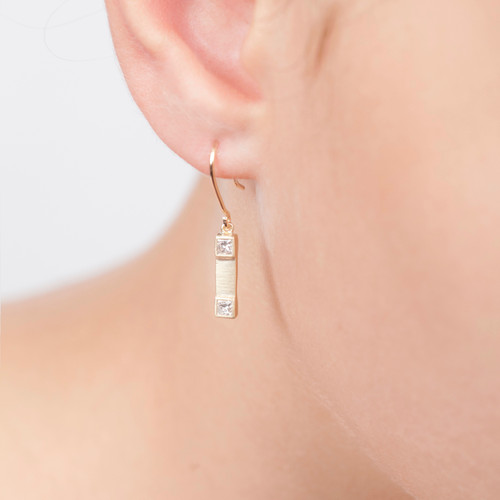 Diamond Bar Post Earrings
