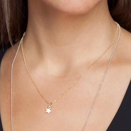 Dainty Sparkly Ball Chain 1.2mm 14kt Gold