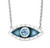 BE BOLD Evil Eye Necklace Silver Blue Topaz