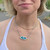 BE BOLD Evil Eye Necklace Silver Blue Topaz