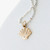 Diamond Scallop Shell 14kt Gold Charm on Silver Necklace