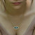 Silver Green Bold Eye Necklace Diamonds