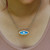 Silver Swiss Deep Blue Topaz Bold Eye Necklace Diamonds
